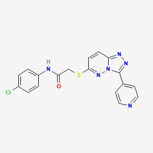 molecular formula C18H13ClN6OS B2648898 N-(4-chlorophenyl)-2-[(3-pyridin-4-yl-[1,2,4]triazolo[4,3-b]pyridazin-6-yl)sulfanyl]acetamide CAS No. 868969-72-6
