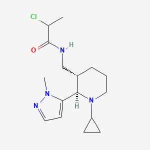 2-Chloro-N-[[(2R,3S)-1-cyclopropyl-2-(2-methylpyrazol-3-yl)piperidin-3-yl]methyl]propanamide