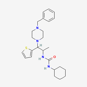1-Cyclohexyl-3-[1-[4-(phenylmethyl)-1-piperazinyl]-1-thiophen-2-ylpropan-2-yl]urea