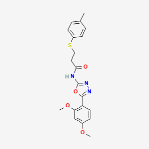 molecular formula C20H21N3O4S B2648918 N-(5-(2,4-dimethoxyphenyl)-1,3,4-oxadiazol-2-yl)-3-(p-tolylthio)propanamide CAS No. 895468-09-4