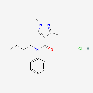 molecular formula C16H22ClN3O B2648923 N-butyl-1,3-dimethyl-N-phenyl-1H-pyrazole-4-carboxamide hydrochloride CAS No. 1323330-69-3