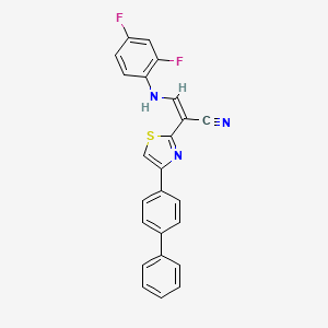 (Z)-2-(4-([1,1'-biphenyl]-4-yl)thiazol-2-yl)-3-((2,4-difluorophenyl)amino)acrylonitrile