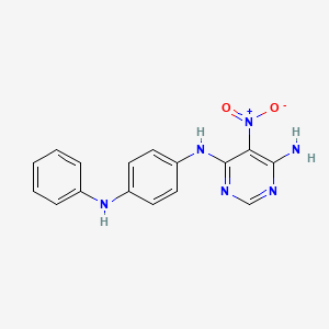 molecular formula C16H14N6O2 B2648937 5-硝基-N-[4-(苯胺)苯基]嘧啶-4,6-二胺 CAS No. 450345-20-7