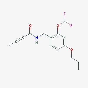 molecular formula C15H17F2NO3 B2648943 N-[[2-(Difluoromethoxy)-4-propoxyphenyl]methyl]but-2-ynamide CAS No. 2411201-21-1