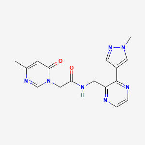 molecular formula C16H17N7O2 B2648950 N-((3-(1-methyl-1H-pyrazol-4-yl)pyrazin-2-yl)methyl)-2-(4-methyl-6-oxopyrimidin-1(6H)-yl)acetamide CAS No. 2034395-74-7