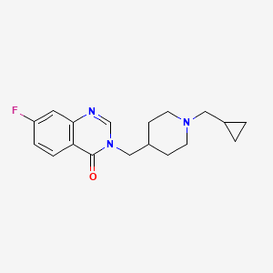3-[[1-(Cyclopropylmethyl)piperidin-4-yl]methyl]-7-fluoroquinazolin-4-one