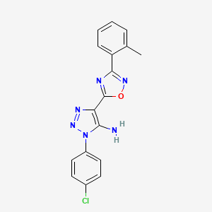 molecular formula C17H13ClN6O B2648965 1-(4-chlorophenyl)-4-(3-(o-tolyl)-1,2,4-oxadiazol-5-yl)-1H-1,2,3-triazol-5-amine CAS No. 892743-99-6
