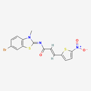 (2E,NZ)-N-(6-bromo-3-methylbenzo[d]thiazol-2(3H)-ylidene)-3-(5-nitrothiophen-2-yl)acrylamide