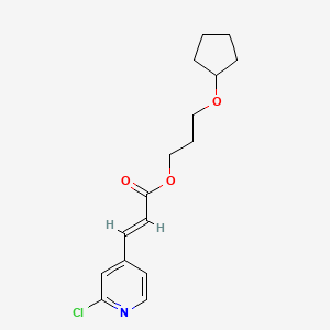 molecular formula C16H20ClNO3 B2648970 3-环戊氧基丙基(E)-3-(2-氯吡啶-4-基)丙-2-烯酸酯 CAS No. 1445769-55-0