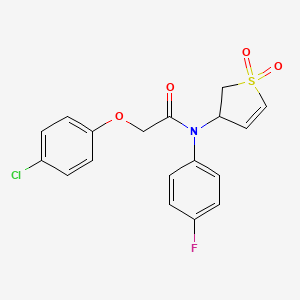 2-(4-chlorophenoxy)-N-(1,1-dioxido-2,3-dihydrothien-3-yl)-N-(4-fluorophenyl)acetamide