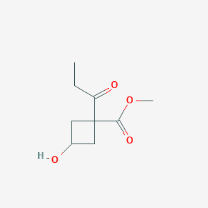 Methyl 3-hydroxy-1-propanoylcyclobutane-1-carboxylate