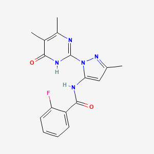 N-(1-(4,5-dimethyl-6-oxo-1,6-dihydropyrimidin-2-yl)-3-methyl-1H-pyrazol-5-yl)-2-fluorobenzamide