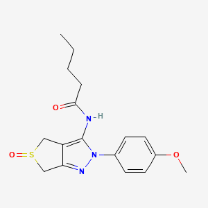molecular formula C17H21N3O3S B2648983 N-(2-(4-methoxyphenyl)-5-oxido-4,6-dihydro-2H-thieno[3,4-c]pyrazol-3-yl)pentanamide CAS No. 958708-58-2