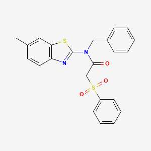 N-benzyl-N-(6-methylbenzo[d]thiazol-2-yl)-2-(phenylsulfonyl)acetamide
