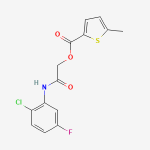 molecular formula C14H11ClFNO3S B2648990 2-((2-Chloro-5-fluorophenyl)amino)-2-oxoethyl 5-methylthiophene-2-carboxylate CAS No. 1794884-16-4