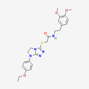 N-(3,4-dimethoxyphenethyl)-2-((7-(4-ethoxyphenyl)-6,7-dihydro-5H-imidazo[2,1-c][1,2,4]triazol-3-yl)thio)acetamide