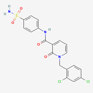 molecular formula C19H15Cl2N3O4S B2648994 N-[4-(aminosulfonyl)phenyl]-1-(2,4-dichlorobenzyl)-2-oxo-1,2-dihydro-3-pyridinecarboxamide CAS No. 320419-68-9