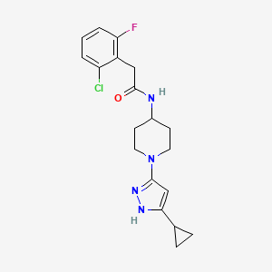 2-(2-chloro-6-fluorophenyl)-N-(1-(5-cyclopropyl-1H-pyrazol-3-yl)piperidin-4-yl)acetamide