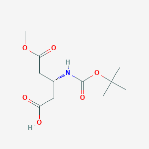 molecular formula C11H19NO6 B2649000 (3R)-3-{[(tert-butoxy)carbonyl]amino}-5-methoxy-5-oxopentanoic acid CAS No. 725255-39-0