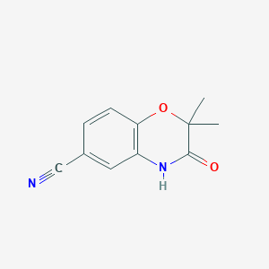 molecular formula C11H10N2O2 B2649003 2,2-Dimethyl-3-oxo-3,4-dihydro-2H-benzo[b][1,4]oxazine-6-carbonitrile CAS No. 205818-52-6