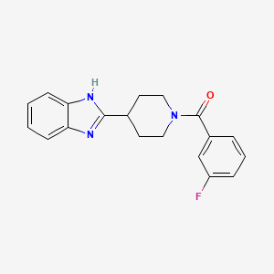 molecular formula C19H18FN3O B2649015 [4-(1H-benzimidazol-2-yl)piperidin-1-yl]-(3-fluorophenyl)methanone CAS No. 605627-92-7