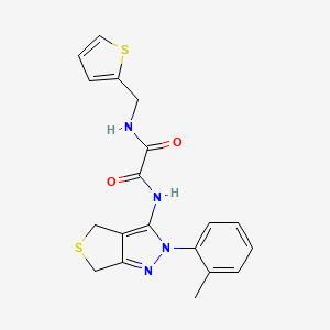 molecular formula C19H18N4O2S2 B2649016 N-[2-(2-methylphenyl)-2H,4H,6H-thieno[3,4-c]pyrazol-3-yl]-N'-[(thiophen-2-yl)methyl]ethanediamide CAS No. 941974-02-3