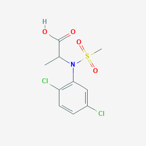 molecular formula C10H11Cl2NO4S B2649029 N-(2,5-二氯苯基)-N-(甲磺酰基)丙氨酸 CAS No. 1008229-92-2