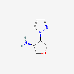 molecular formula C7H11N3O B2649031 (3S,4R)-4-Pyrazol-1-yloxolan-3-amine CAS No. 2138127-65-6