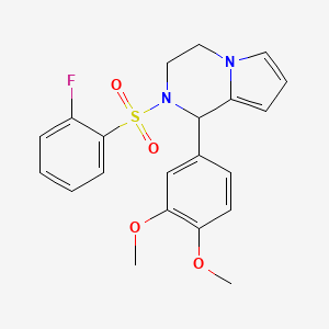 1-(3,4-Dimethoxyphenyl)-2-((2-fluorophenyl)sulfonyl)-1,2,3,4-tetrahydropyrrolo[1,2-a]pyrazine
