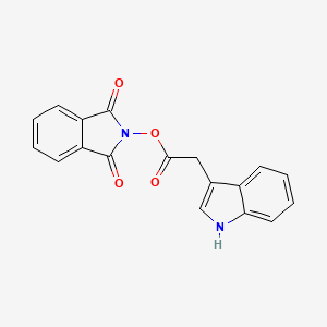 molecular formula C18H12N2O4 B2649050 1H-吲哚-3-乙酸1,3-二氧代异吲哚啉-2-基酯 CAS No. 145917-81-3