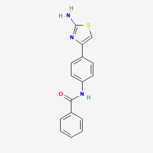 molecular formula C16H13N3OS B2649054 N-[4-(2-amino-1,3-thiazol-4-yl)phenyl]benzamide CAS No. 299441-52-4