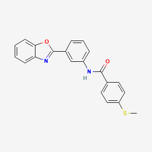 molecular formula C21H16N2O2S B2649056 N-(3-(benzo[d]oxazol-2-yl)phenyl)-4-(methylthio)benzamide CAS No. 896353-12-1