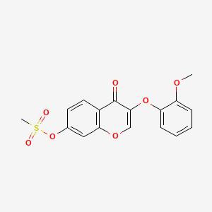 3-(2-methoxyphenoxy)-4-oxo-4H-chromen-7-yl methanesulfonate