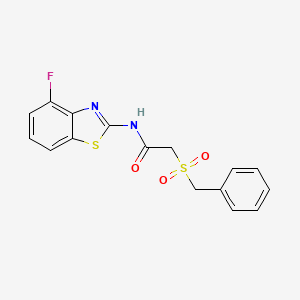 molecular formula C16H13FN2O3S2 B2649067 2-(benzylsulfonyl)-N-(4-fluorobenzo[d]thiazol-2-yl)acetamide CAS No. 923388-55-0
