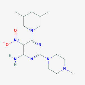 6-(3,5-Dimethylpiperidin-1-yl)-2-(4-methylpiperazin-1-yl)-5-nitropyrimidin-4-amine