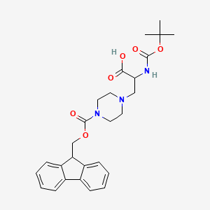 molecular formula C27H33N3O6 B2649075 (R)-3-(4-(((9H-芴-9-基)甲氧羰基)哌嗪-1-基)-2-((叔丁氧羰基)氨基)丙酸 CAS No. 2386082-91-1