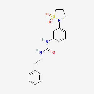 molecular formula C18H21N3O3S B2649081 1-(3-(1,1-Dioxidoisothiazolidin-2-yl)phenyl)-3-phenethylurea CAS No. 1203077-84-2