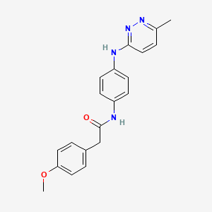 molecular formula C20H20N4O2 B2649091 2-(4-methoxyphenyl)-N-(4-((6-methylpyridazin-3-yl)amino)phenyl)acetamide CAS No. 1203341-26-7