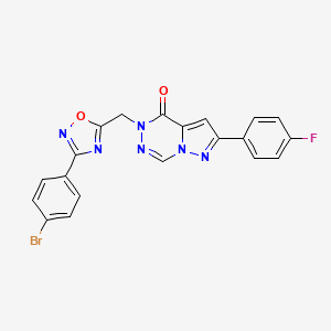 molecular formula C20H12BrFN6O2 B2649092 1-((3-(4-溴苯基)-1,2,4-恶二唑-5-基)甲基)-8-(4-氟苯基)吡唑并[1,5-d][1,2,4]三嗪酮 CAS No. 1216650-46-2