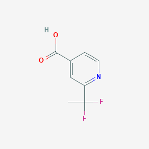 molecular formula C8H7F2NO2 B2649095 4-吡啶甲酸，2-(1,1-二氟乙基)- CAS No. 1021535-48-7