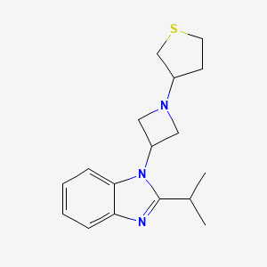 molecular formula C17H23N3S B2649100 2-Propan-2-yl-1-[1-(thiolan-3-yl)azetidin-3-yl]benzimidazole CAS No. 2415465-39-1