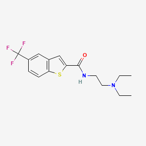 molecular formula C16H19F3N2OS B2649101 N-[2-(diethylamino)ethyl]-5-(trifluoromethyl)-1-benzothiophene-2-carboxamide CAS No. 439109-04-3