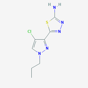 molecular formula C8H10ClN5S B2649105 5-(4-Chloro-1-propylpyrazol-3-yl)-1,3,4-thiadiazol-2-amine CAS No. 1946818-35-4