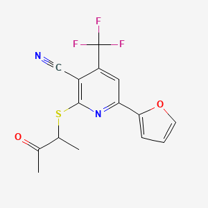 6-(furan-2-yl)-2-[(3-oxobutan-2-yl)sulfanyl]-4-(trifluoromethyl)pyridine-3-carbonitrile