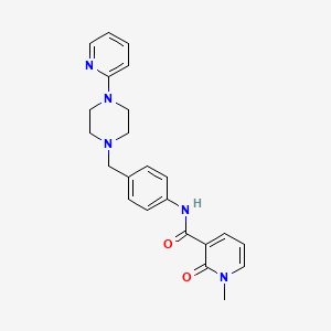 molecular formula C23H25N5O2 B2649146 1-methyl-2-oxo-N-(4-((4-(pyridin-2-yl)piperazin-1-yl)methyl)phenyl)-1,2-dihydropyridine-3-carboxamide CAS No. 1172287-17-0