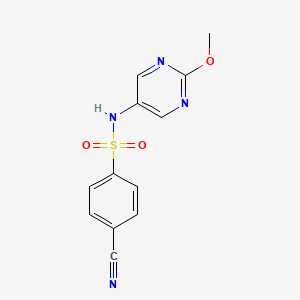 molecular formula C12H10N4O3S B2649152 4-cyano-N-(2-methoxypyrimidin-5-yl)benzenesulfonamide CAS No. 2309776-51-8