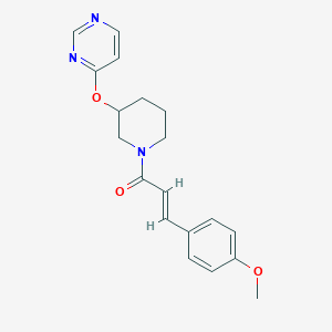 molecular formula C19H21N3O3 B2649159 (E)-3-(4-methoxyphenyl)-1-(3-(pyrimidin-4-yloxy)piperidin-1-yl)prop-2-en-1-one CAS No. 2035006-88-1