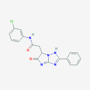 molecular formula C18H14ClN5O2 B264916 N-(3-chlorophenyl)-2-(5-oxo-2-phenyl-1,6-dihydroimidazo[1,2-b][1,2,4]triazol-6-yl)acetamide 