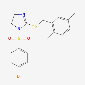 1-(4-Bromophenyl)sulfonyl-2-[(2,5-dimethylphenyl)methylsulfanyl]-4,5-dihydroimidazole