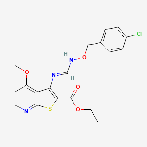 Ethyl 3-[({[(4-chlorobenzyl)oxy]amino}methylene)amino]-4-methoxythieno[2,3-b]pyridine-2-carboxylate